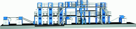 A schematic of the KBA Comet shaftless printing press